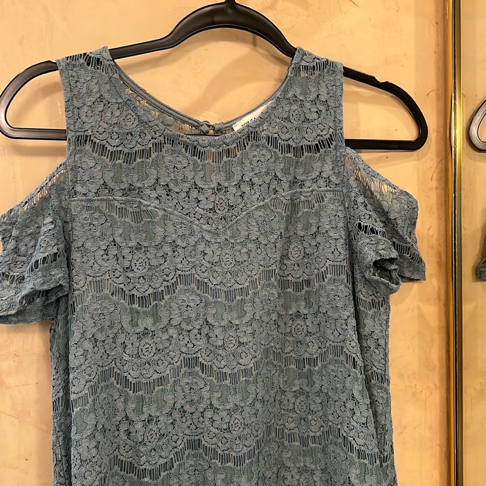Green lace blouse